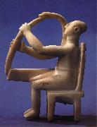 unknow artist Seated Harp Player oil painting on canvas